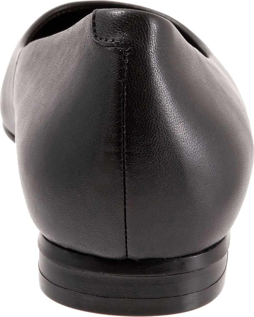 Trotters Honor - Flats for Women - Flexible Rubber Sole - Low Stacked Heel - Leather Upper - Square Toe Black Leather 5.5 M (B)
