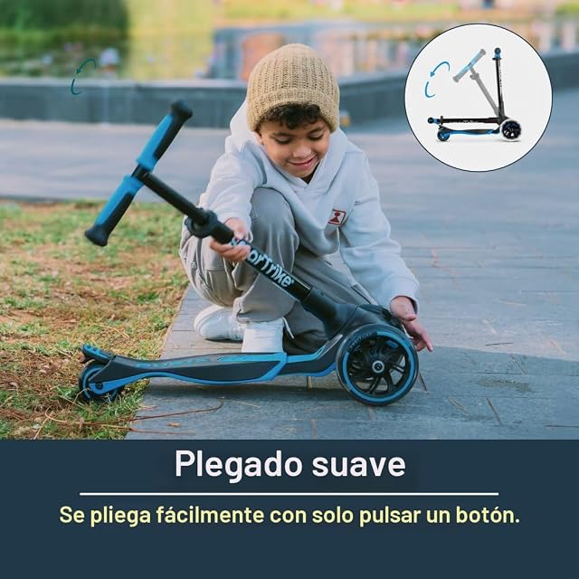 Foto 7 de 8 de smarTrike Xtend Kickboard - Patinete Plegable para niños de 3 a 12 años, Ruedas LED XL, inclinarse…