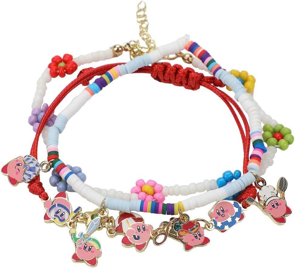 Bioworld Kirby Copy Abilities 3-Pack Multi-Charmed Bracelet
