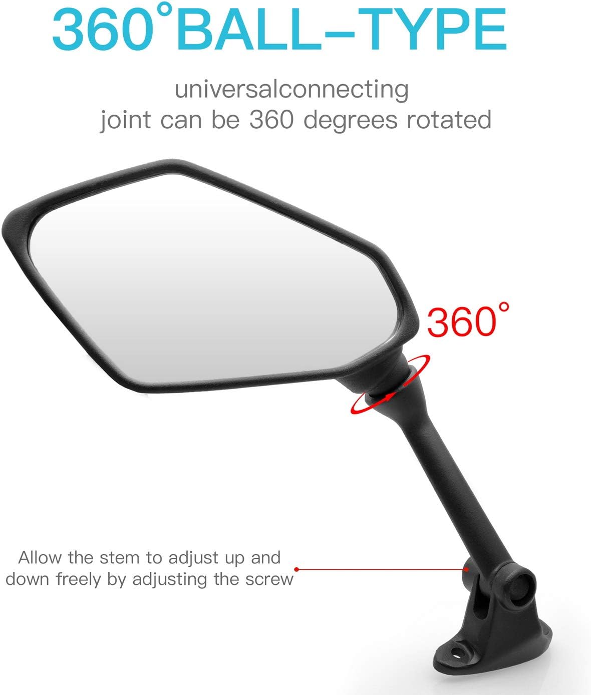 MZS Racing Motorcycle Mirrors, Fairing Rear View Side Mirror Accessories Black Compatible with ZX6R 636 ZX-6R 2009-2012 / Z750S 2005-2006