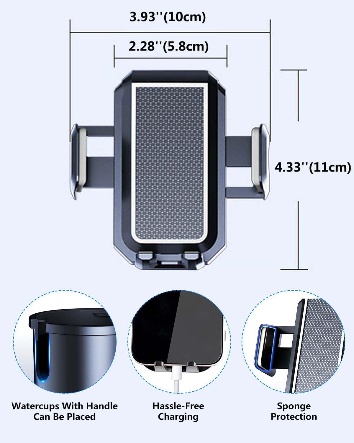 NATGIC Auto Getränkehalter Mit Handyhalterung - 3-in-1 Organizer Für Autoinnenraum