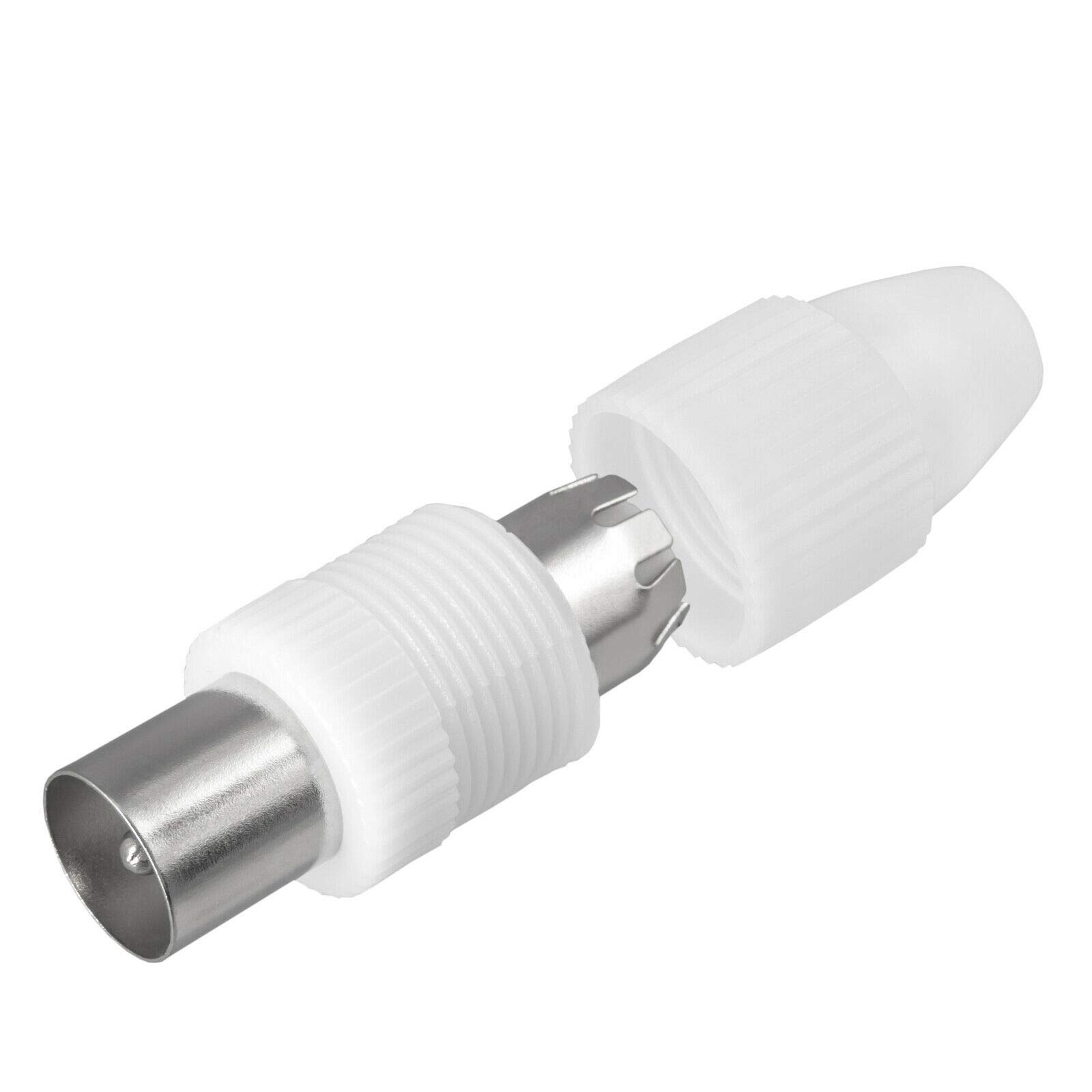 HB-DIGITAL - Set di 2 connettori e 2 prese per visione via cavo, radio DVB-C e DVB-T2, antenne TV IEC (maschio e femmina) per cavo antenna coassiale, cavo BK impianti HQ 4K UHD