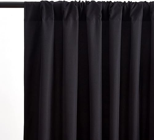Miniatura 4 de Cortina de fondo negro de 10 x 10 pies para fiestas, sin arrugas, telón de fondo negro para Año Nuevo, fondo negro para el día de San Valentín,