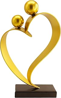 Anniversary Heart Gift for Couple Women Men Wedding Gifts for Couples 50th Wedding Anniversary Gold Gift Gold Table Decor Shelf Decor Sweetheart Table Decorations