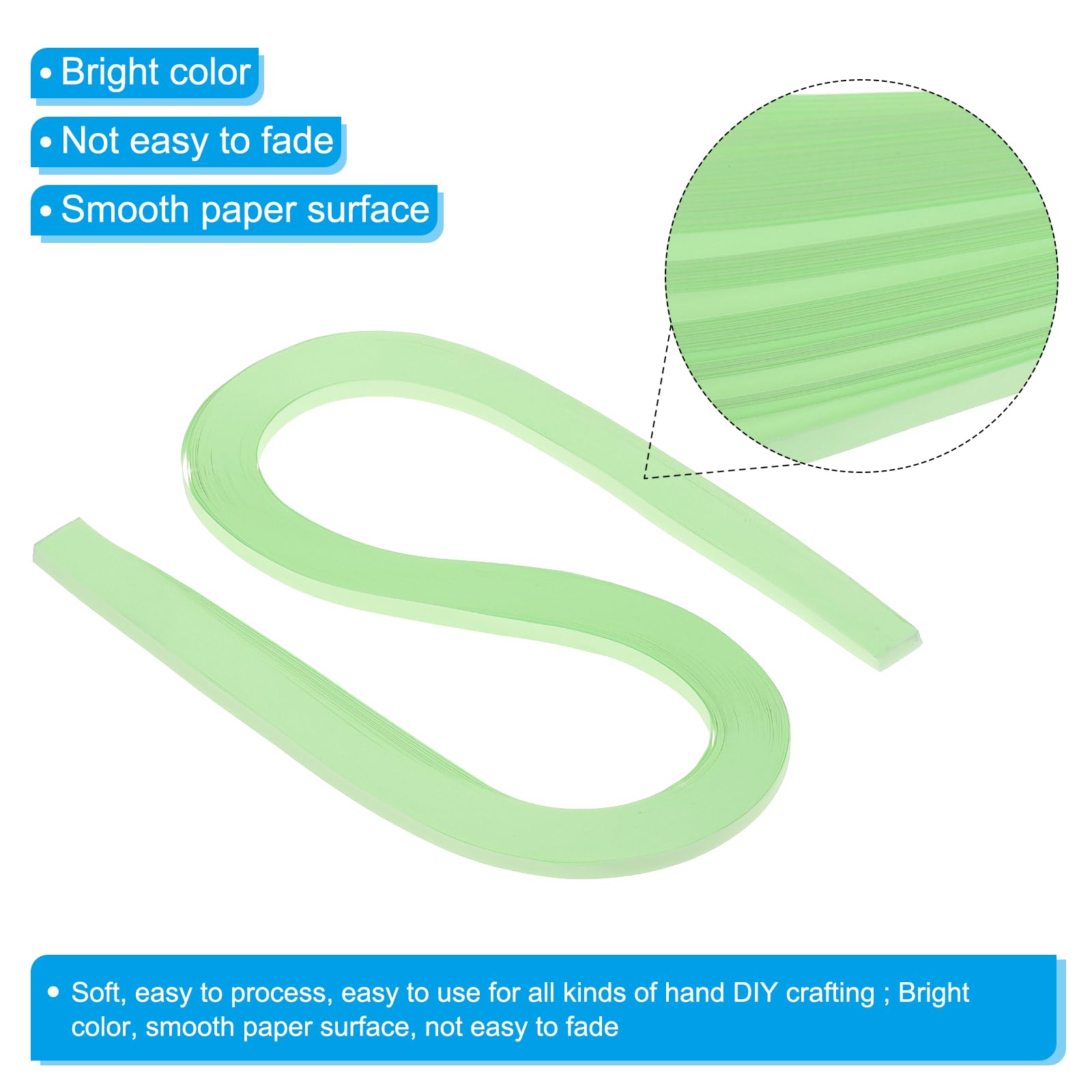 PATIKIL 120pcs Quilling Strips Paper 3/16"(5.2mm) 21"(54cm) Origami Paper Quilling Strip for Art DIY Hand Craft Christmas Light Green - Image 3