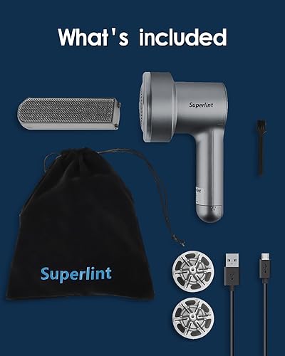Miniatura 7 de SUPER LINT Afeitadora eléctrica de tela, removedor de pelusa recargable para ropa con pantalla LED y cepillo electrostático, afeitadora de suéter