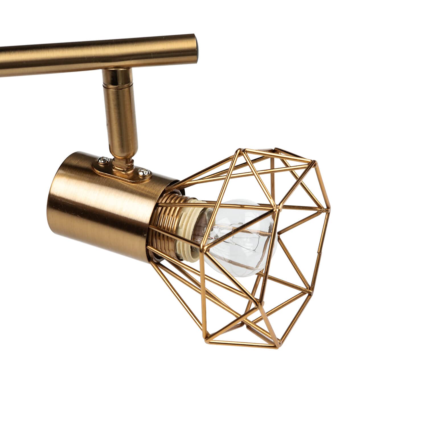 Licht-Erlebnisse Lampada da soffitto con 4 faretti orientabili in metallo ottone 4x E14 oblungo camera da letto soggiorno cucina corridoio plafoniera interna spot faretto