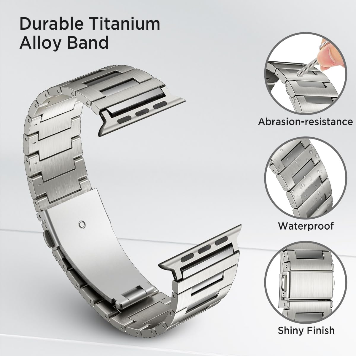Miimall Titanium Strap for Apple Watch Ultra 3 Series 11 10 9 8 7 6 5 4 SE 3 2 1 - Image 3