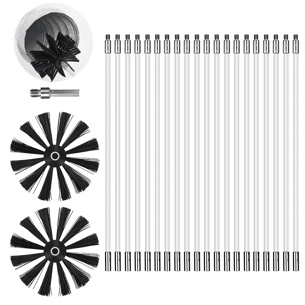 Buy Swetup Chimney Sweep Kit, 23 Pcs Duct Vent Cleaning Set with 20