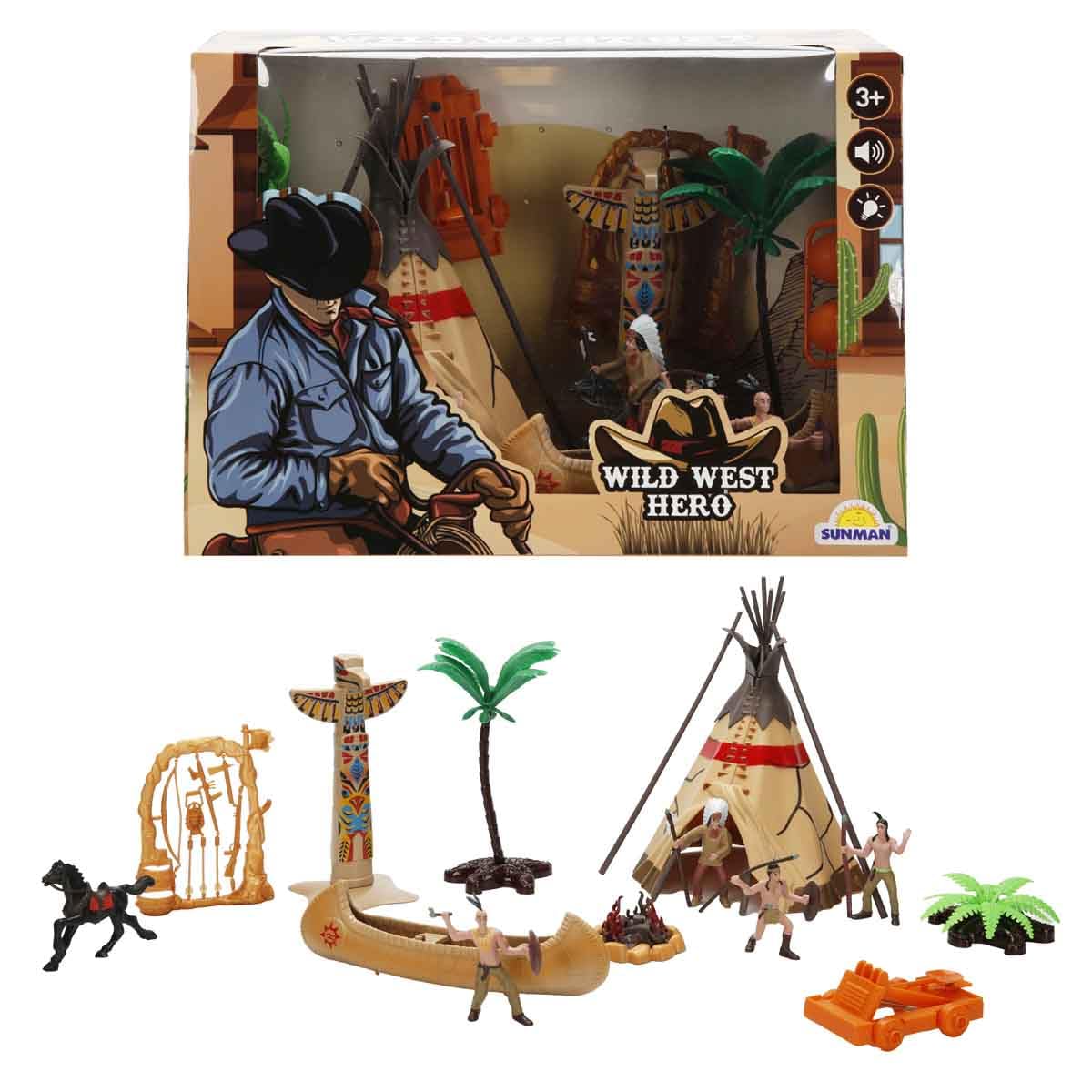 Wild West Hero Kovboy Oyun Set Set Kızıldereli Çadır Müzikli/Işıklı