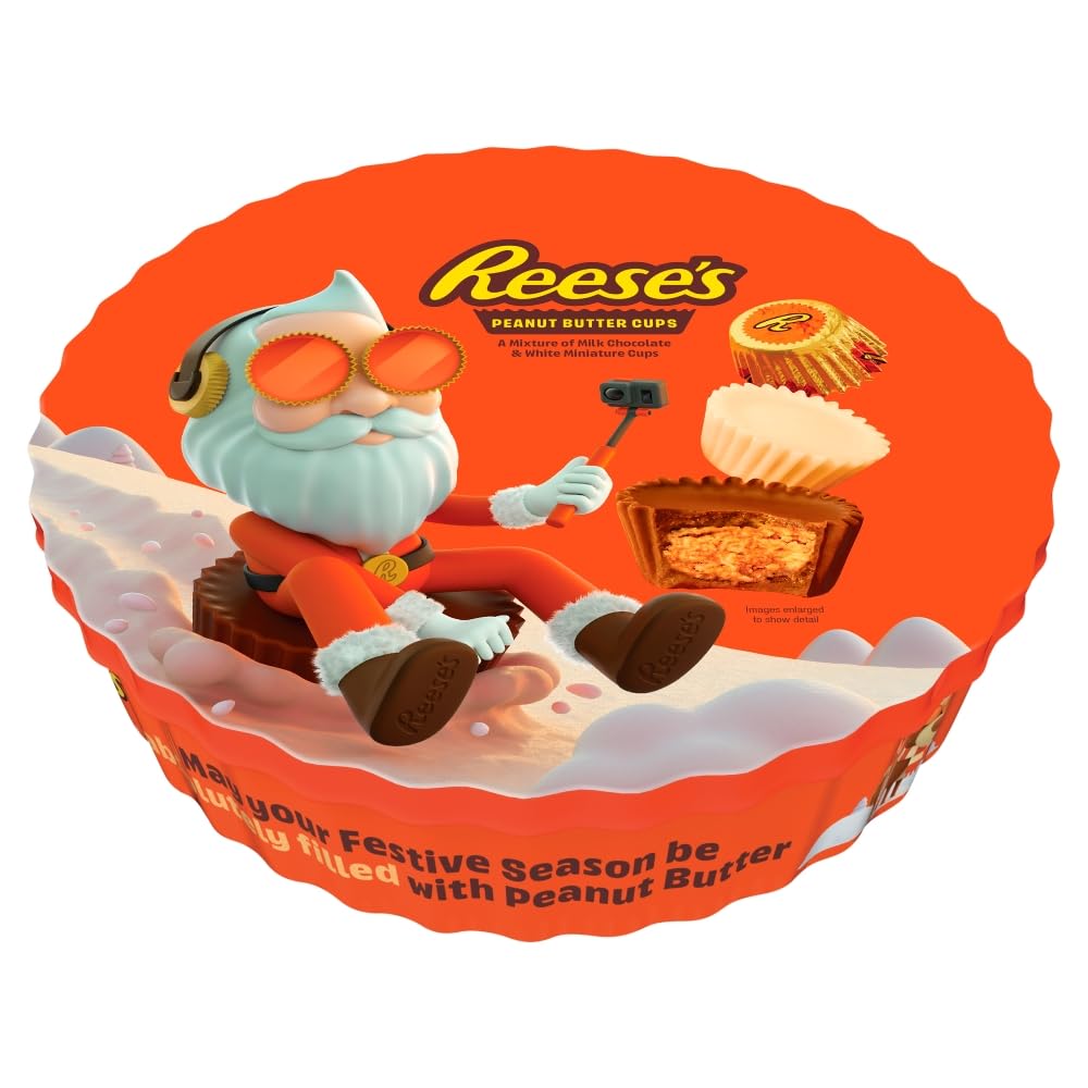 Reese's Peanut Butter Cups Miniatures Gift Tin, 309g, Milk Chocolate Coated, 39 Individually Wrapped (Pack of 1)