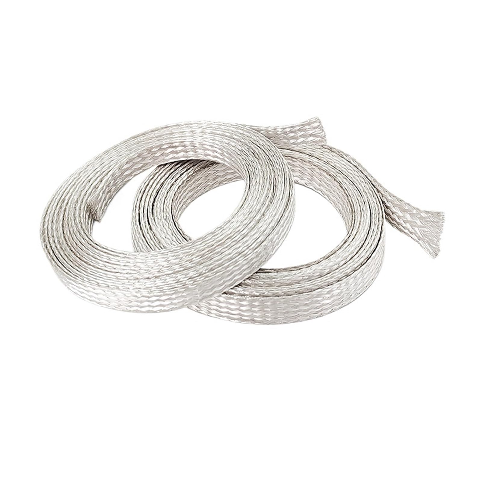 Cable trenzado de cobre plano ID 2 mm/4 mm/6 mm/8/10/12/16/20/25 mm apantallamiento antiinterferencias chapado en cobre plateado cable de señal trenzado telescópico (10 mm)