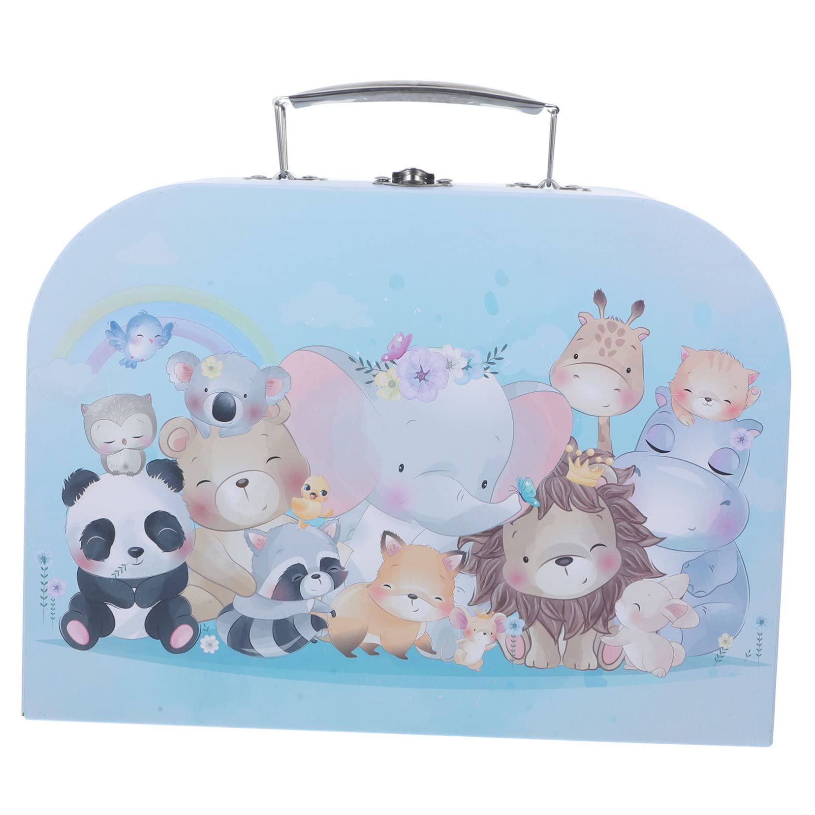 DECHOUS Box children's storage box mini decor kids toy organizer bins candy decor stackable storage chests butterfly baby shower favors cardboard suitcase mini paperboard suitcase trunk