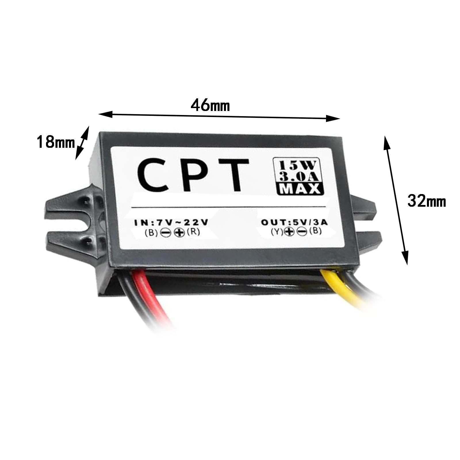 Konwerter 12 V na 5 V DC-DC Step Down moduł 3 A 15 W DC na DC adapter samochodowy transformator prądu (bez interfejsu USB)