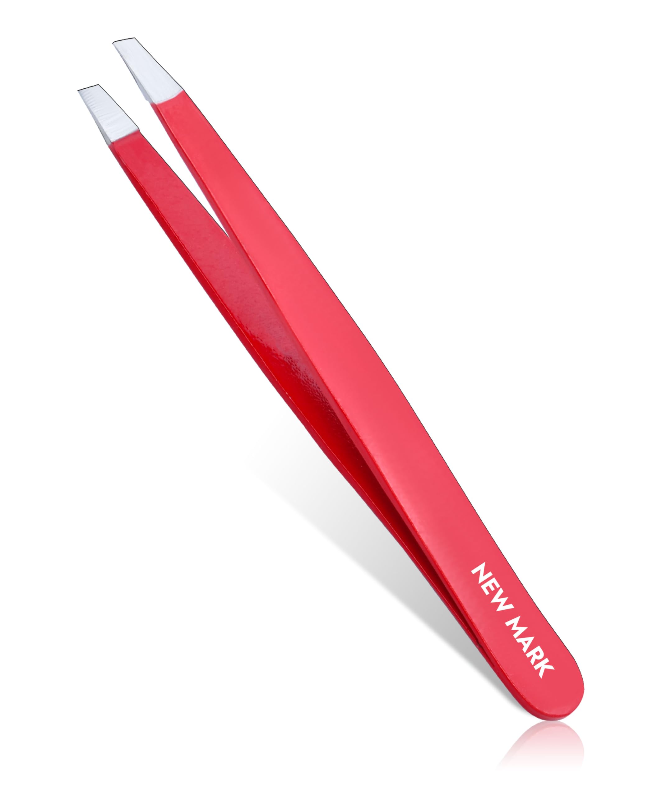 NewMark Tweezers for Facial Hair Women & Men Professional Stainless Steel Slanted Tweezer for Accurate Grooming of Eyebrows, Plucking and Facial Hair Removal.