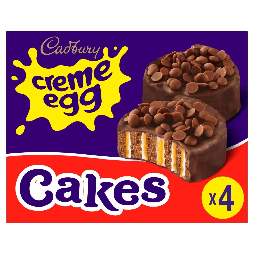 Cadbury Creme Egg Milk Chocolate Easter Cakes, 4 Individually Wrapped Cakes (Pack of 1)
