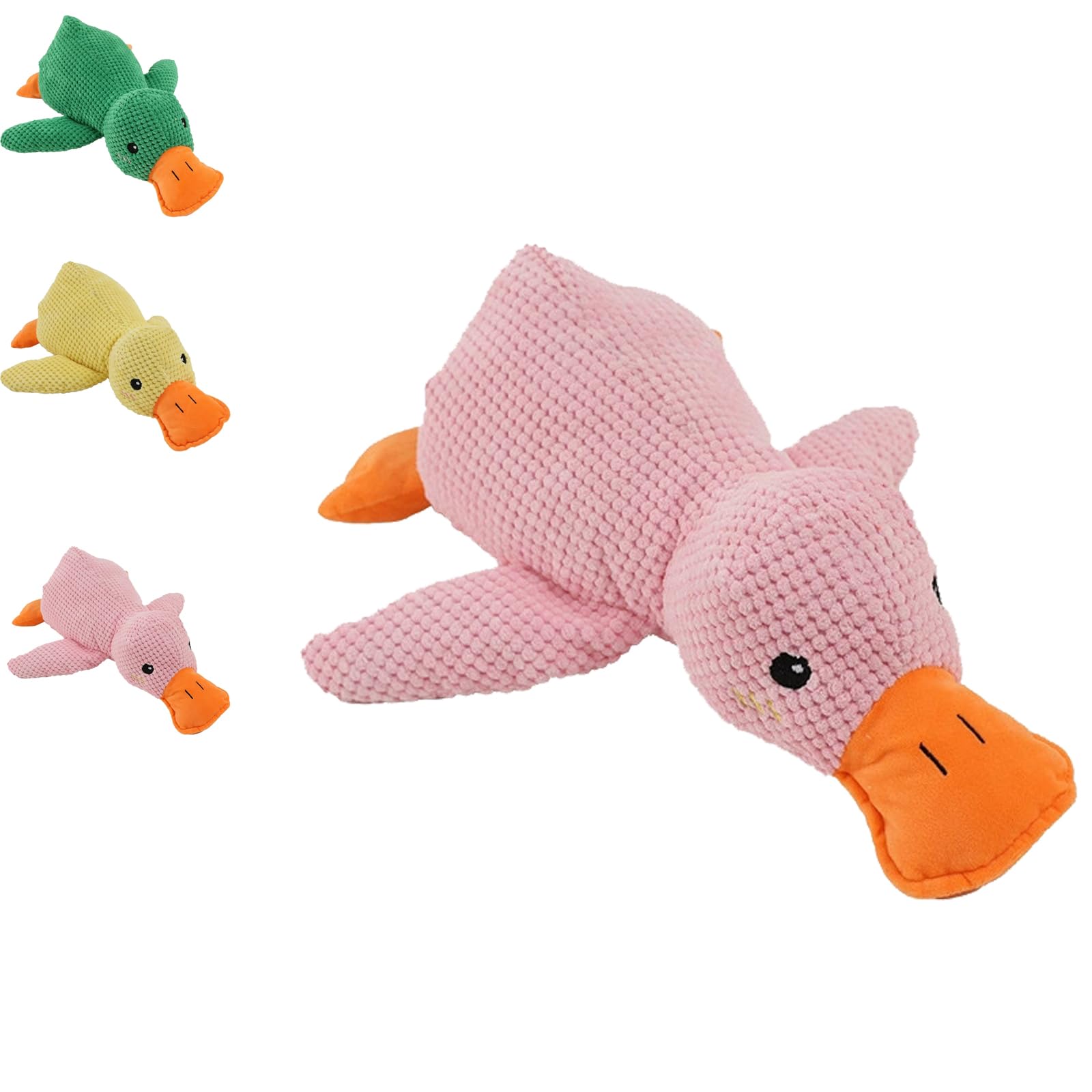 Calming Duck Toy for Dogs,Dog Toys for Aggressive Chewers,Indestructible Toy for Large Small Dogs,Durable Stuffed Dog Puppy Toys (Pink, M:11 * 12.6 in/27.94 * 32cm)