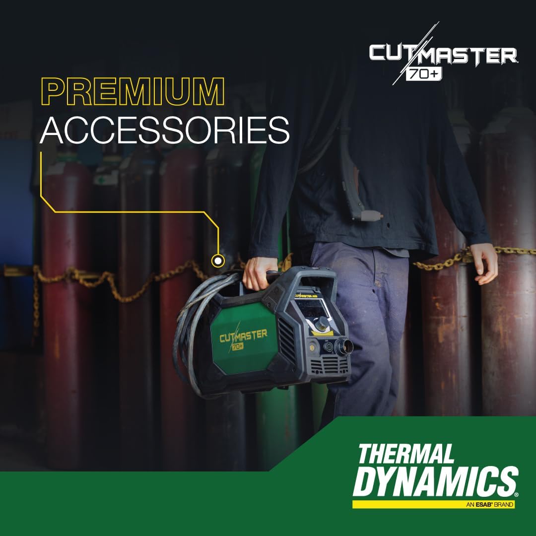 Person carrying the portable Cutmaster 70+ plasma cutter