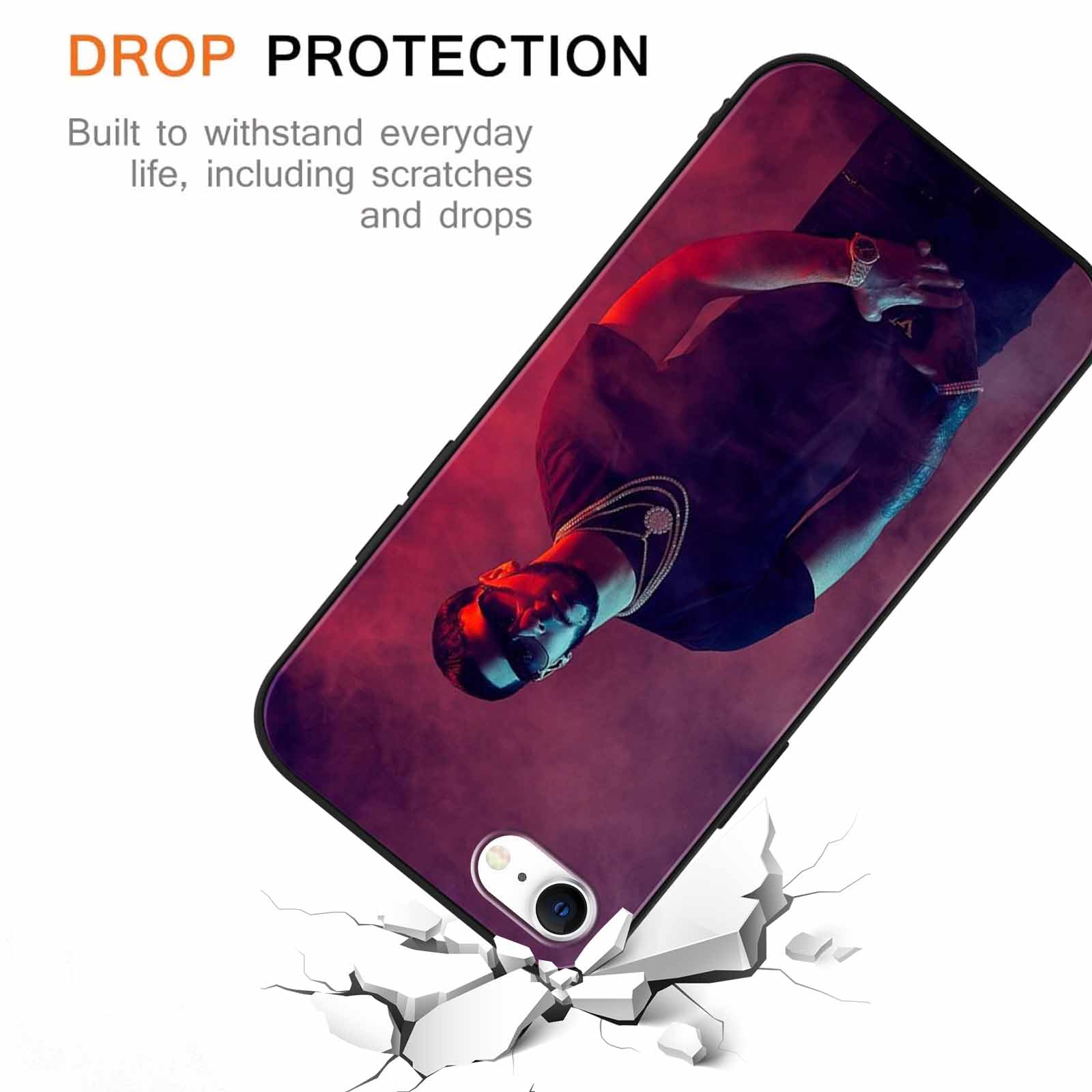 nurkorki [2 pezzi] Custodia per iPhone 8 iPhone 7 iPhone SE 2022/2020 4,7con Anuel AA, Rapper Pattern Disegni Silicone Antiurto TPU Protettiva Bumper Phone Case per Man, con iPhone 8 7,Cool 2