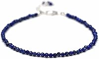 Vista 11 de Pulsera ajustable de plata esterlina 925 con cuentas completas para mujer, cuentas de piedras preciosas naturales, pulsera delicada, regalo