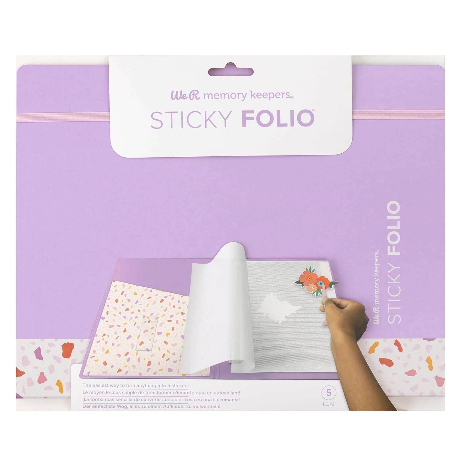 We R Memory Keepers Sticky Folio (Lilac) Make Anything A Sticker, Adhesive Sheets, Die Cuts, Ephemera, Scrapbook, Card Making, Journals, Acid Free, Archival Safe, Glue Dots, Storage Folder
