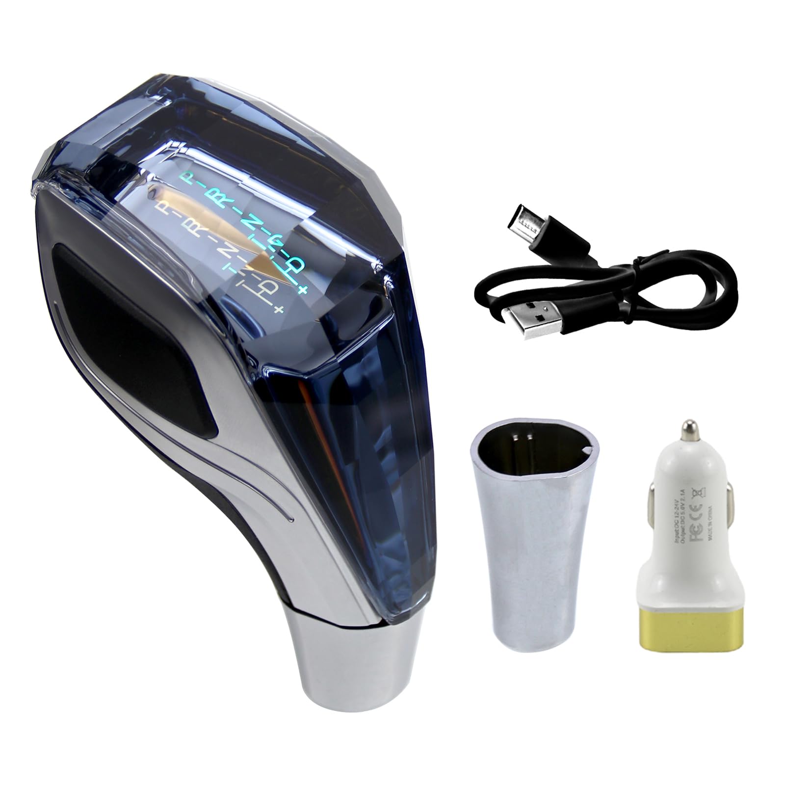 RYANSTAR RACING Touch-Activated LED Illuminated Crystal Automatic Transmission Gear Shift Knob Compatible with Most Cars Without Button-Operated Shifters