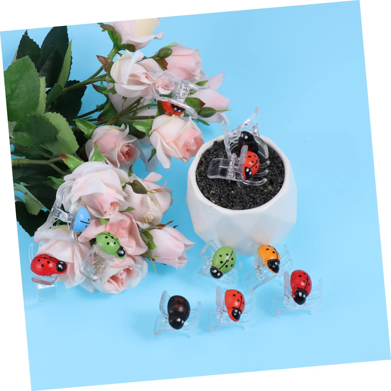 Yardwe 3 Sets Pflanzenklammern Zum Klettern 6 Farben Orchideenklammern in Marienkäferform Befestigt Für Bonsai-pflanzenunterstützung Im 30 Stück * 3