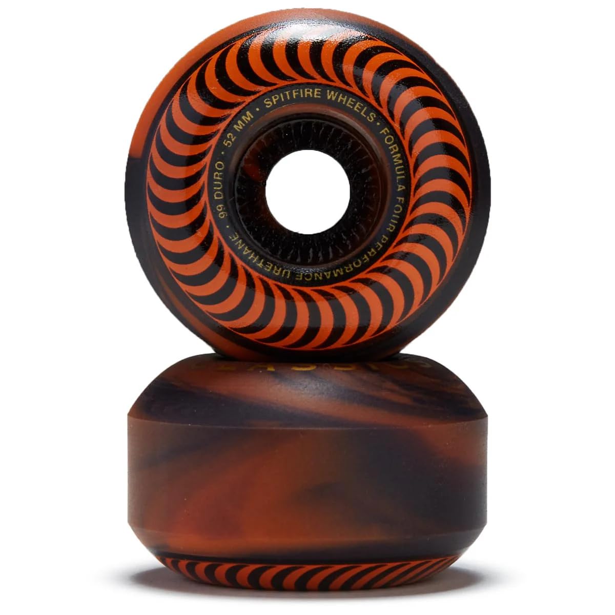 Spitfire Ruedas de monopatín de 52 mm F4 99A Swirl Classic negro/naranja