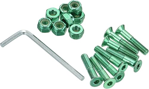 PATIKIL Kit de herramientas para monopatín, tornillos de montaje, tornillos de cabeza hexagonal, juego de tuercas con llave para Longboard Cruiser