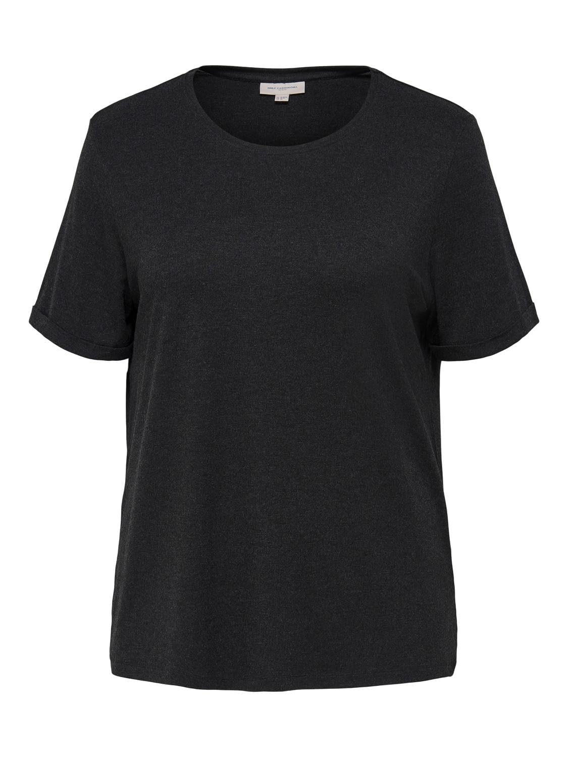 ONLY Carmakoma Women's Carmoster S/S Fold Up Top JRS Noos, Black, L