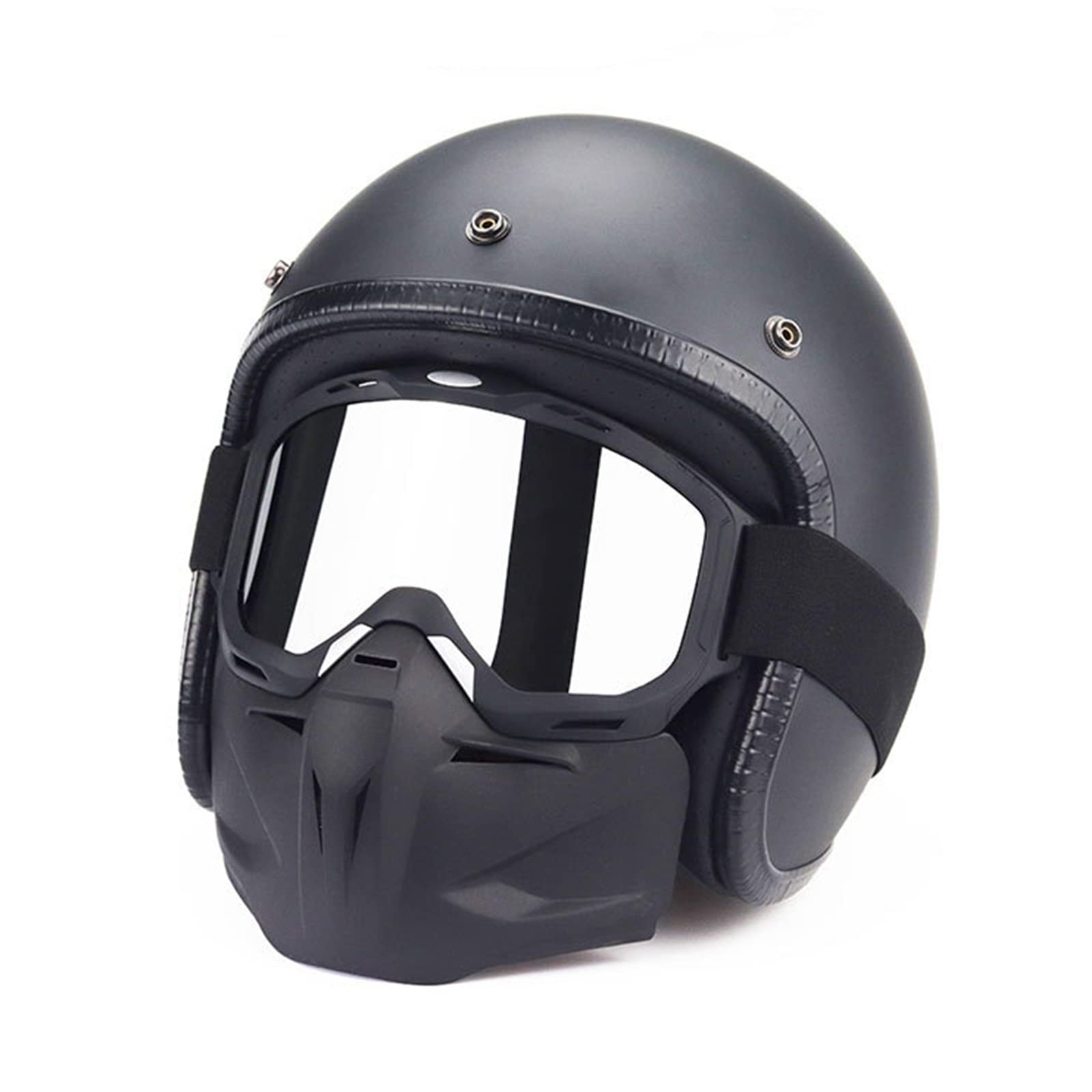 Lunettes de Moto Lunettes de Ski Facial Détachable Casque Anti-buée Coupe-Vent Verres de Vélo,Transparent