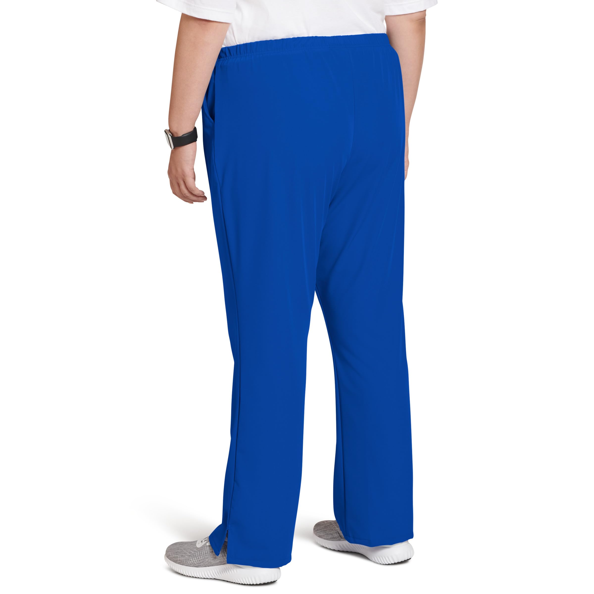 Classic Fit Collection by Jockey Women's Tri Blend Zipper Scrub Pants Small Petite Royal
