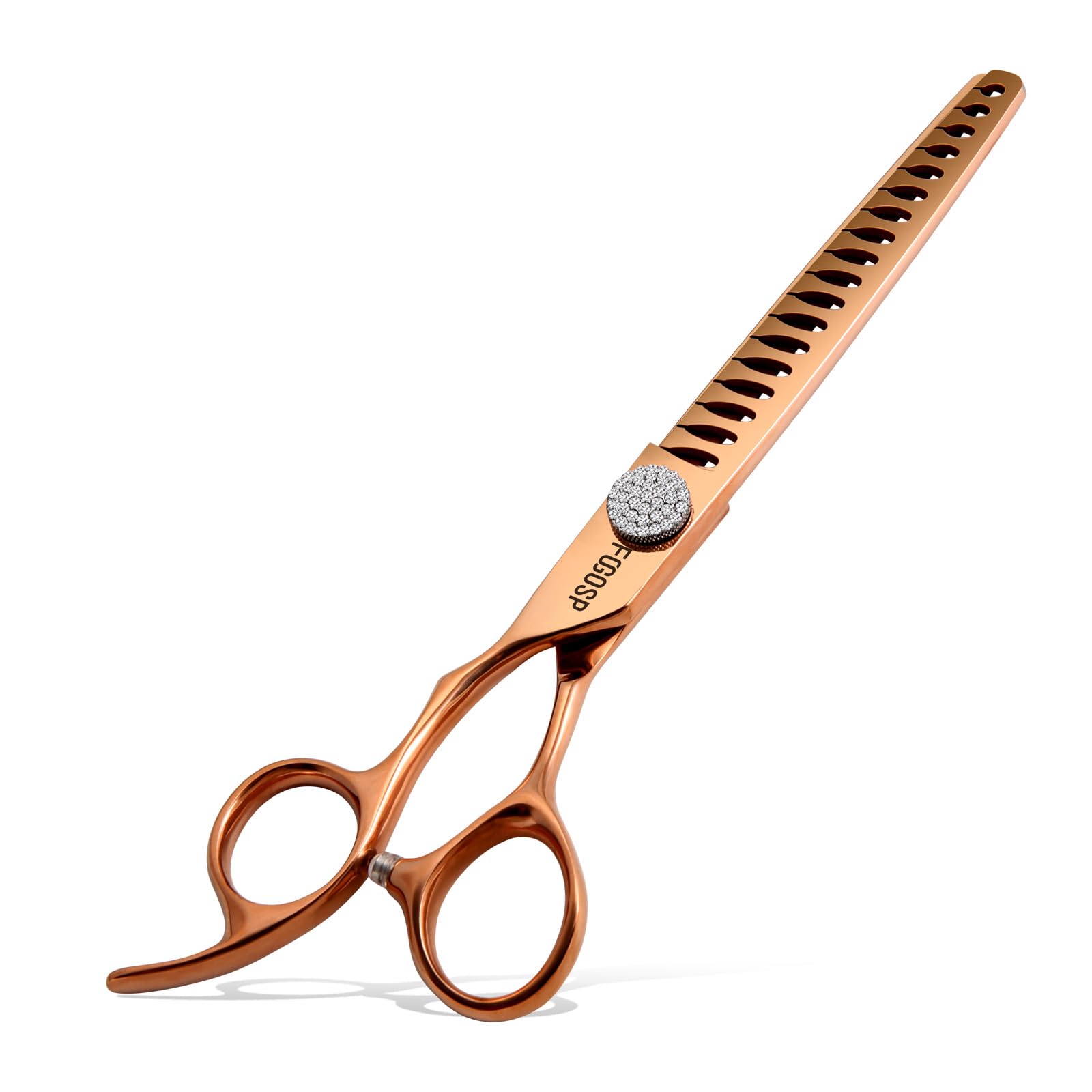 Linkshänder Professionelle Chunkers Hund Pflege Schere 7 '' Rose Gold Titan Verdünnungsschere für Hunde Katzen Haustier Pflege Schere Japanische 440C 70% Verdünnungsrate 18 Zähne (7, Chunker)