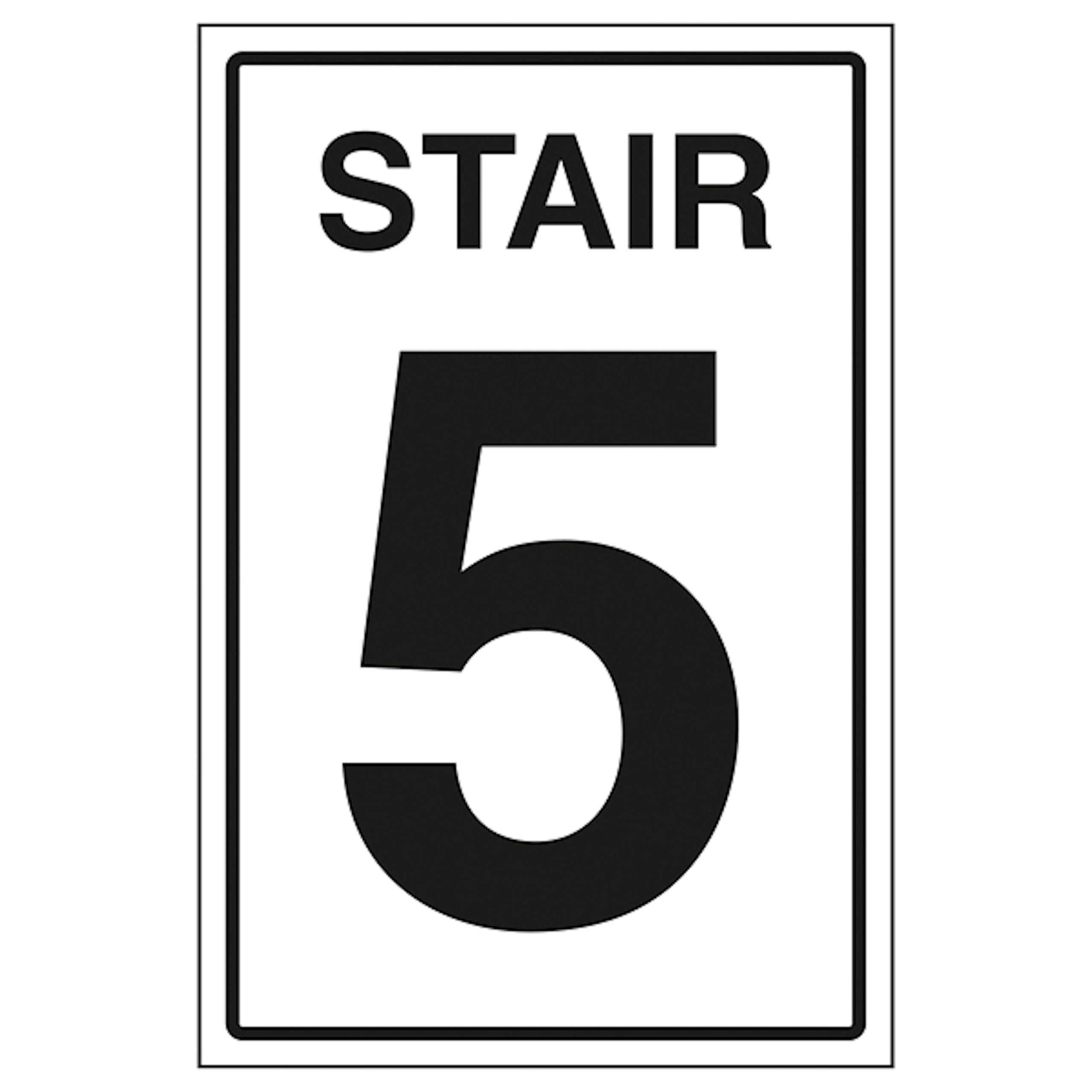 V Safety Stair 5 150 x 200 mm - Glow In The Dark 1mm Rigid Plastic Safety Sign