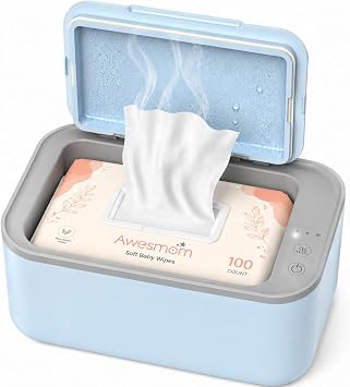 Wipe Warmer for Babies, Adult, Adjustable Temperature, Silent Heating, Large Wipe Holder with Constant Warmth  Blue