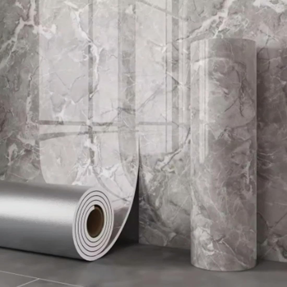 1 Roll Marble Thick Foam Bedroom Wallpaper Imitation Ceramic Tile Self-Adhesive Wallpaper Kitchen Anti Oil Stain Wall Sticker