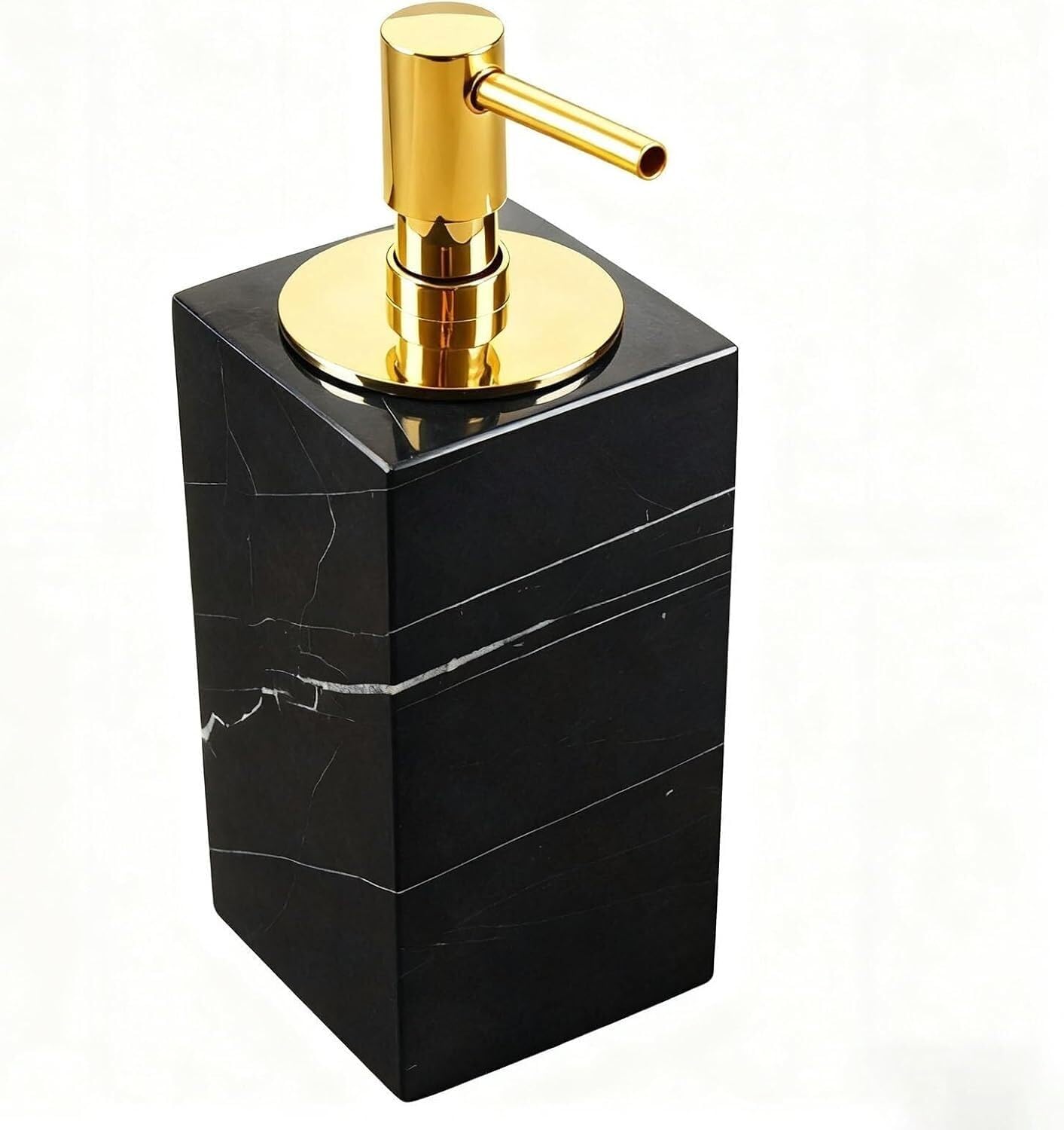 Soap bottle， Marble soap dispenser 165 ml is suitable for bathroom countertops(Type F,Yellow)