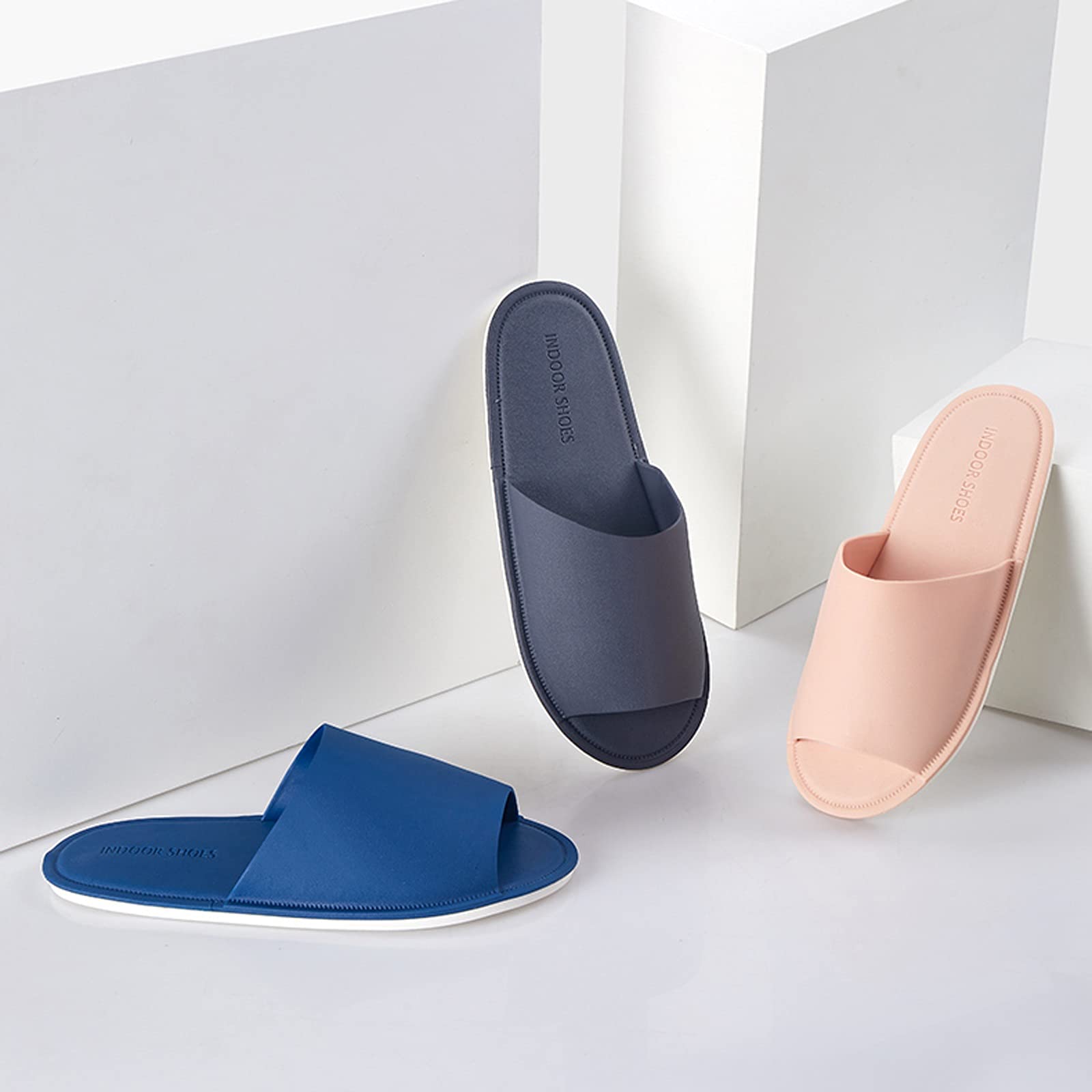zapatillas de baño Zapatillas de viaje ultra delgadas Las zapatos de la casa de PVC plegables ultra suaves y suaves con suela antideslizante cómoda duradera para el hogar de la oficina del hotel cómod