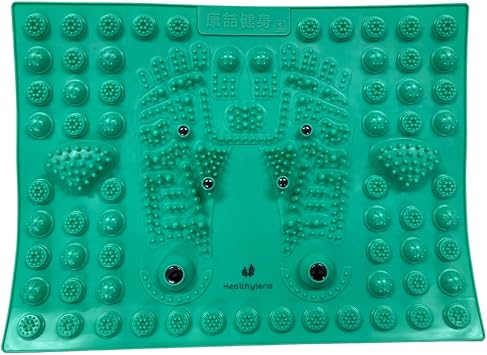 Foot Massage Mat Pad, Acupressure Mat for Feet, Foot Reflexology Massager for Women and Men, Anti-Slip Mat for Heel and Arch Pain Green