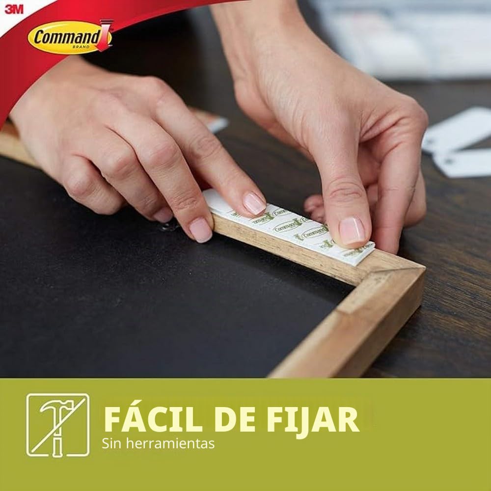 Command Paquete de 6 x 2 pares de tiras de montaje para cuadros grandes, color blanco - Colgador de cuadros para peso pesado - Colgar sin daños - Soporta hasta 7,2 kg