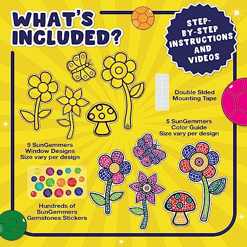 Sungemmers Suncatcher Gem Art Diamond Painting Kits - Fun Arts & Crafts & Gem Art For Kids Ages 8-12 - Great 6 Year /10 Year Old Girl Gift Ideas #TOP1