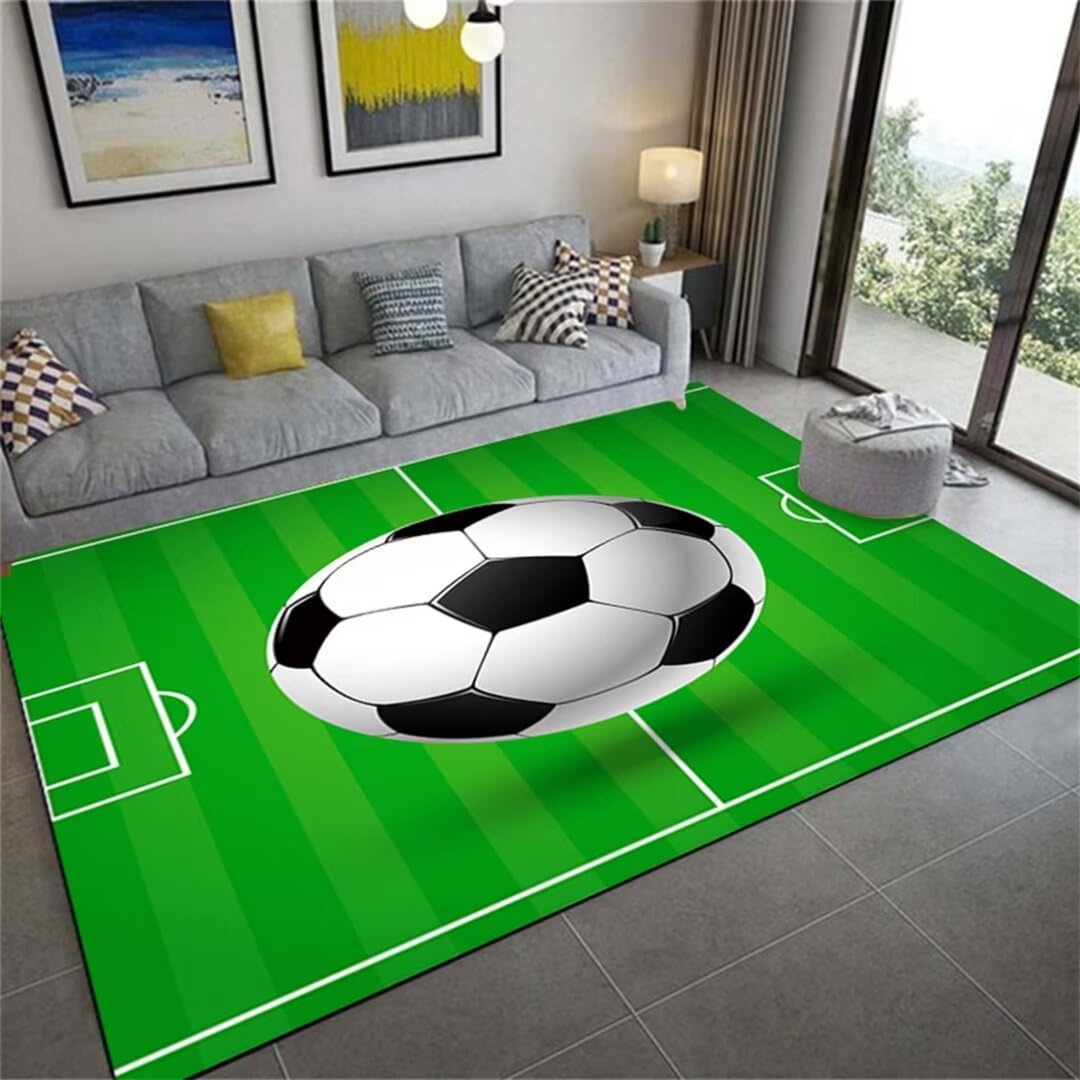 Tapis antidérapant football lavable grand format pour chambre ado