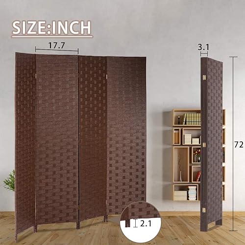 Miniatura 7 de 4 paneles de malla de madera diseño tejido plegable divisor de madera de la sala de la pantalla