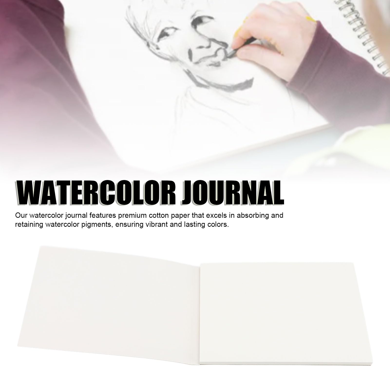 Lightwish Quaderno per schizzi ad acquerello, 100% cotone senza acidi, 300 g /m², stampa a freddo per artisti, adulti, studenti, 20 fogli, 24 x 15 cm (tessuto marrone