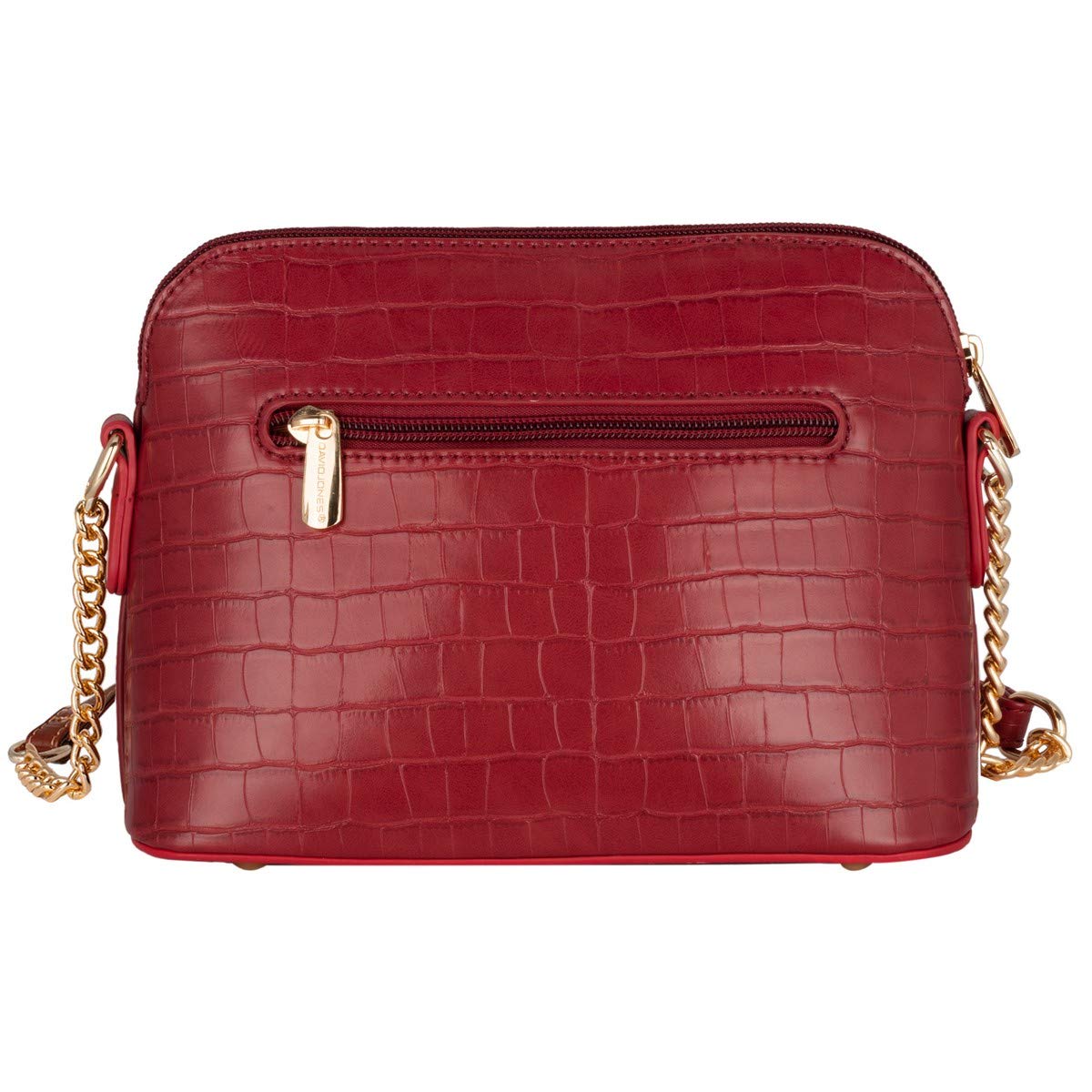 David Jones - Piccola Borsa a Tracolla Spalla Donna Catena - Borsa Mano Pelle Coccodrillo Messenger Crossbody Bag - Clutch Borsetta Sera Pochette - Shopping Sacchetto Borsello - Rosso