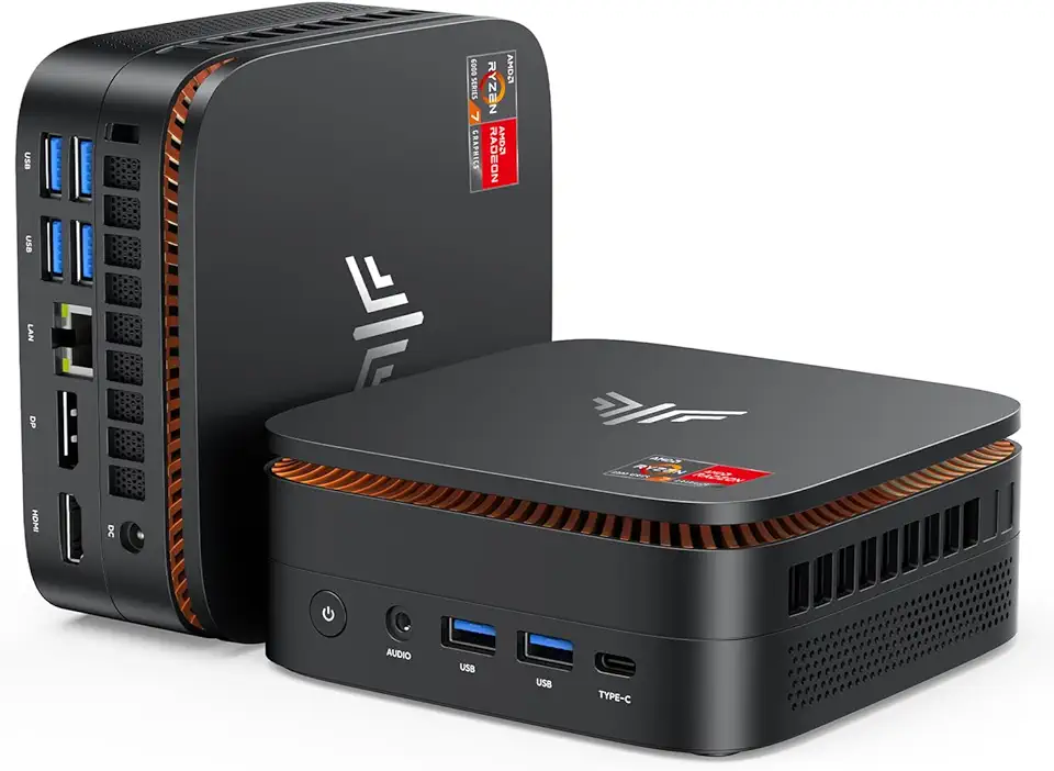KAMRUI Hyper H1 Mini PC W-11 Pro, AMD Ryzen 7 6800H Processor (up to 4.7GHz), Mini Desktop Computers with 32GB RAM 512GB M.2 SSD, Micro Computer Support 4K UHD for Home Server Business Office Global Recycled Standard