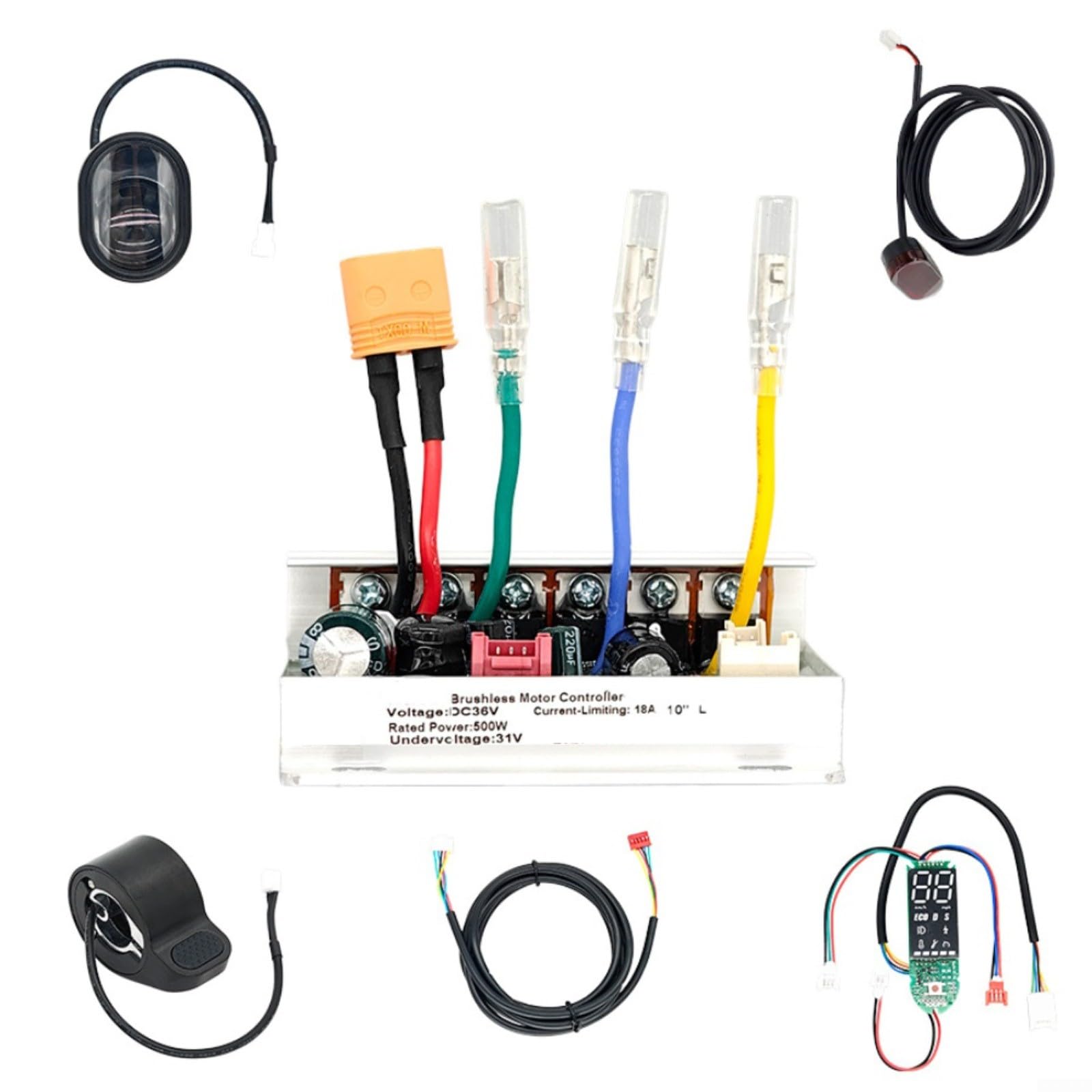 Kit de actualización de scooter eléctrico de 36 V 500 W con pantalla, acelerador y luces compatible con Xiaomi de 10 pulgadas