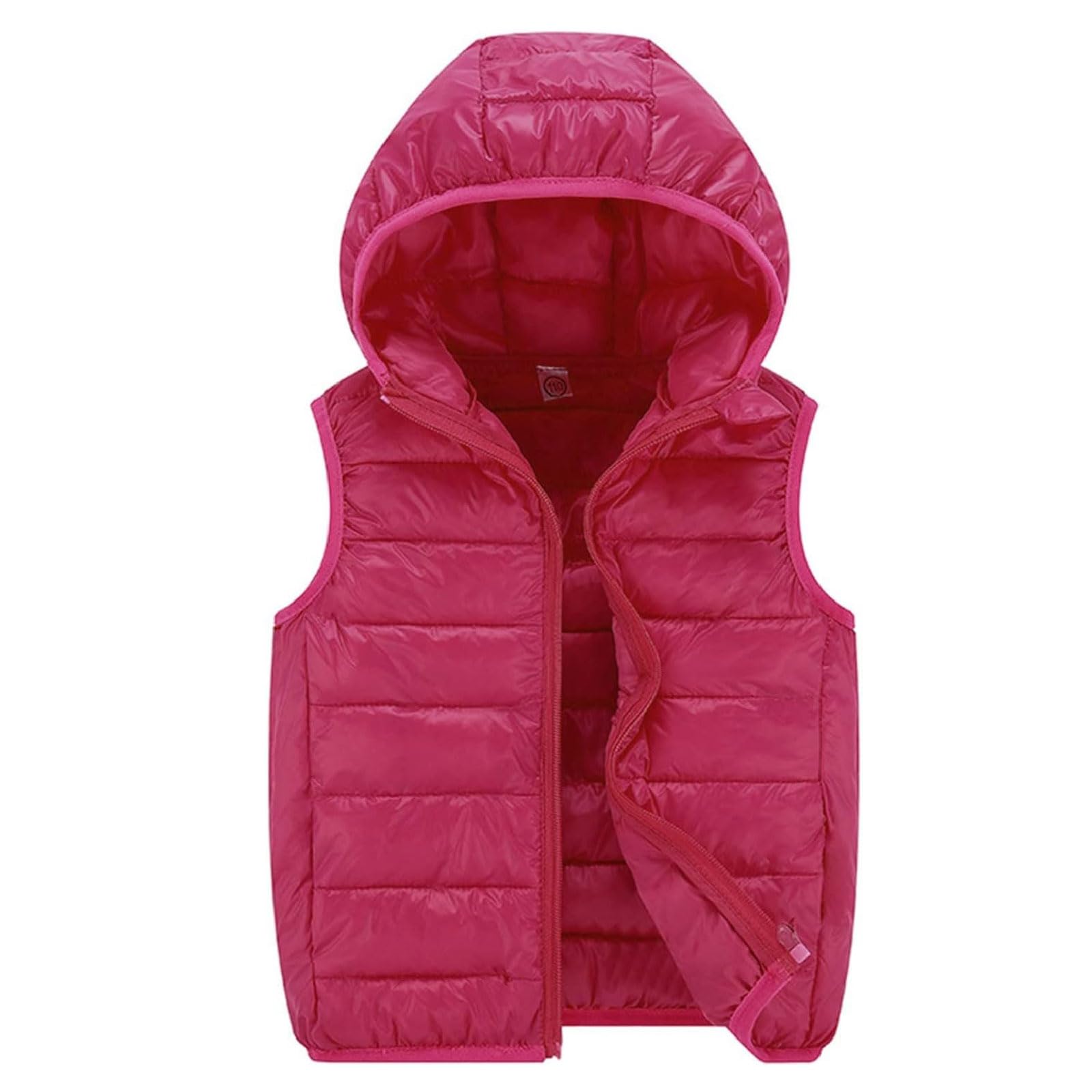 Piumino Imbottito per Ragazzi e Ragazze Giacca Senza Maniche con Zip e Cappuccio per Bambini Cappotto Invernale Giacca Imbottita Imbottita con Cappuccio con Design con Cerniera Liscia