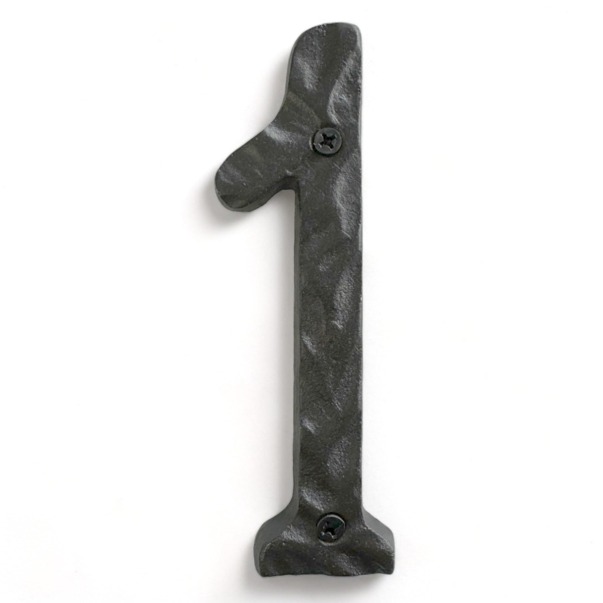 NACH House Numbers for Outside, 5.5 inch Black Address Numbers for House - Number 1 - Rustic Numbers for Outside with Mounting Hardware