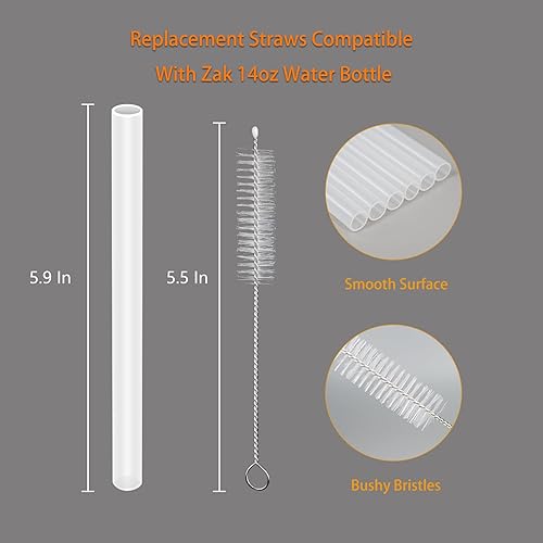 Miniatura 2 de KLOWOAH Popote de repuesto compatible con botella de agua Zak de 14 onzas, sin BPA (paquete de 6)
